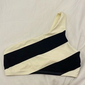 Tory Burch one shoulder striped bikini top XS
